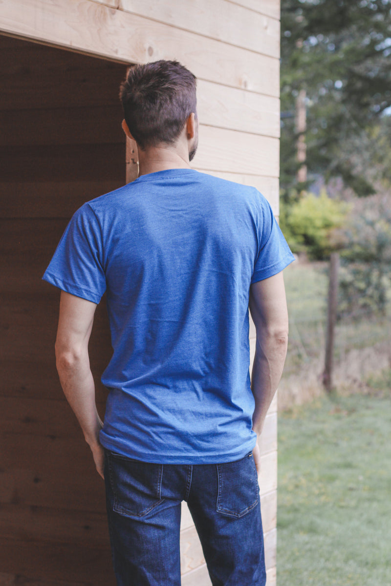 Unisex Eco Tee  Heather Royal Blue-3