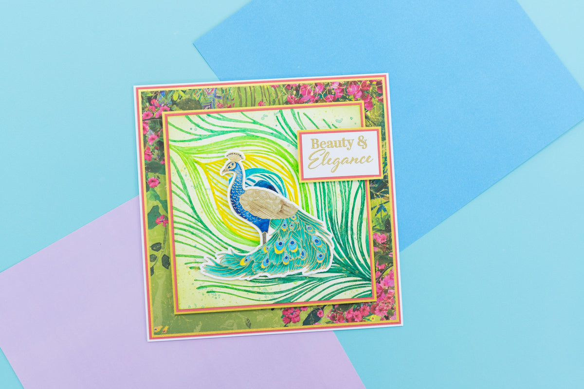 Graceful Plumes Stamp & Die - Proud Peacock -4