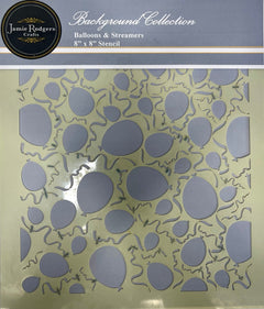 Jamie Rodgers Crafts - Balloons & Streamers 8" x 8" Stencil-1