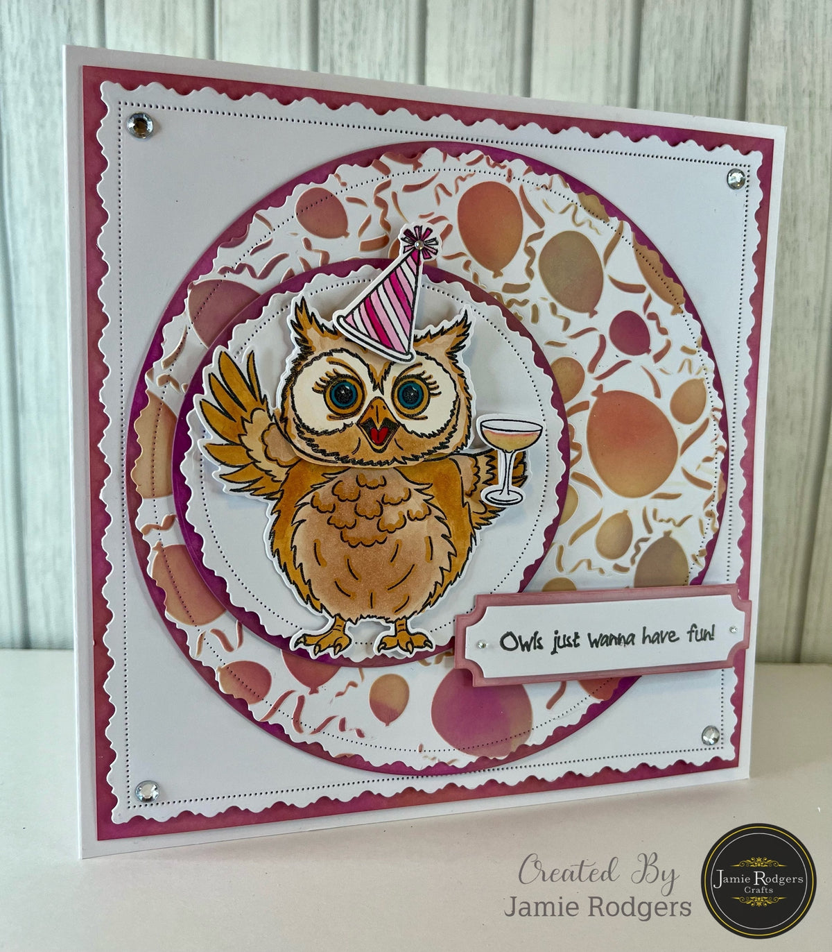 Jamie Rodgers Crafts - Balloons & Streamers 8" x 8" Stencil-2