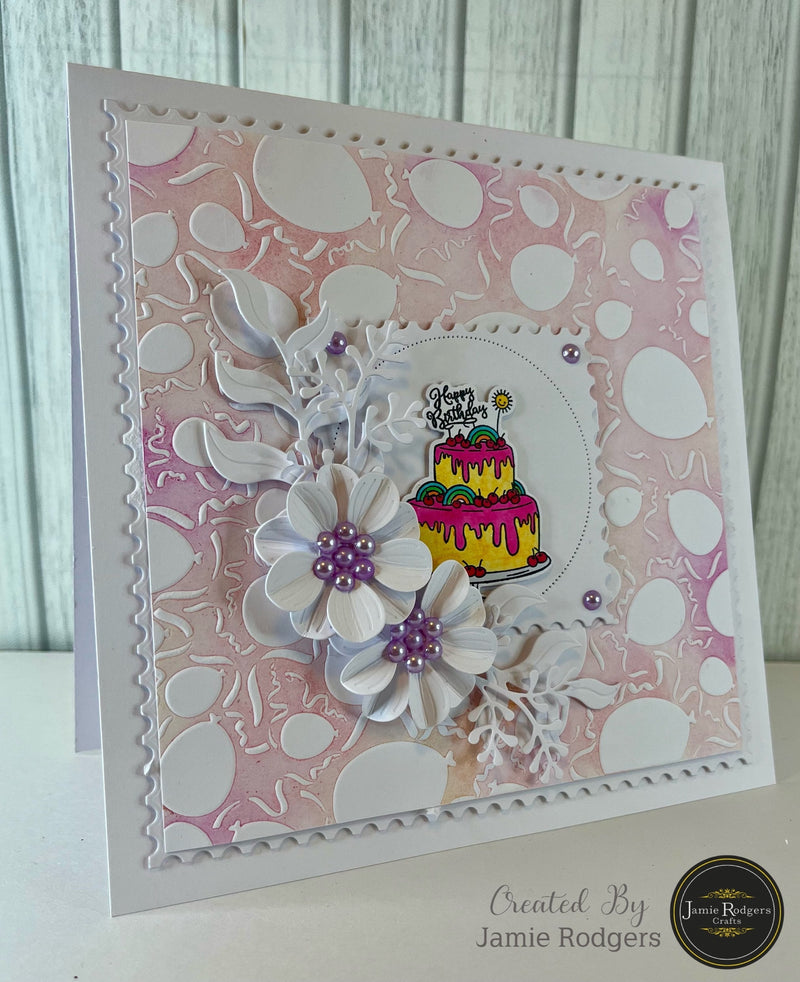 Jamie Rodgers Crafts - Balloons & Streamers 8" x 8" Stencil-3
