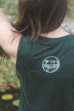 HUMMINGBIRD - Women's Relaxed Bamboo Tank - Forest Green-3