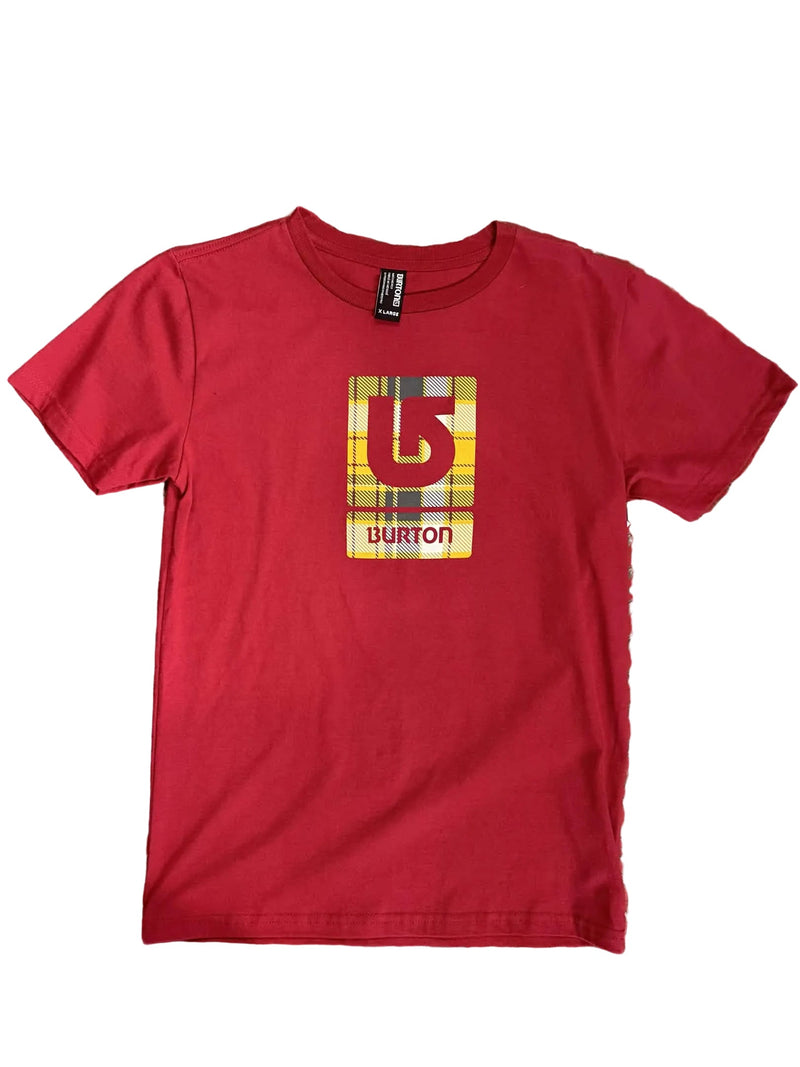 Burton 'Logo Fill' Tee  - Cardinal/Yellow (KIDS)-1