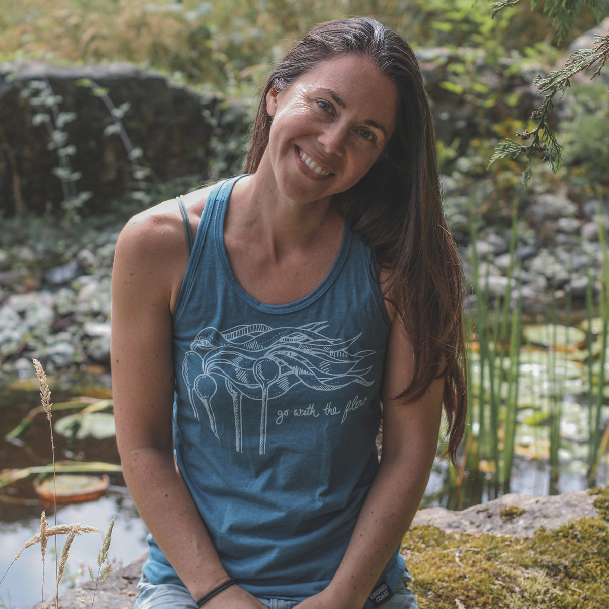 KELP FOREST - Women's Racerback Eco Tank Top - Teal-4
