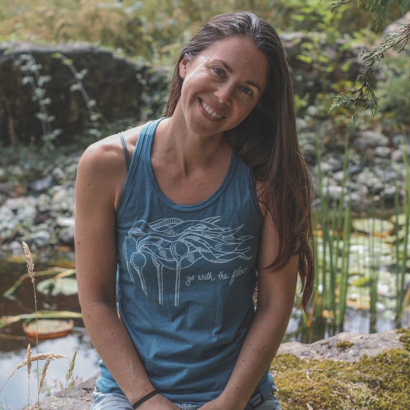 KELP FOREST - Women's Racerback Eco Tank Top - Teal-4