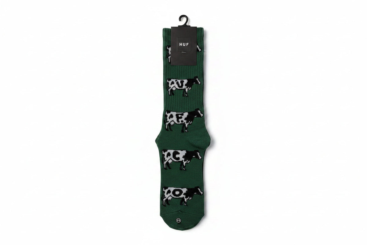 HUF 'Moo' Crew Socks - Green-1