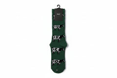 HUF 'Moo' Crew Socks - Green-1