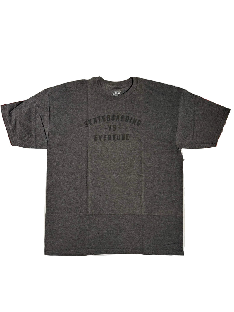 Real Skateboards 'Everybody -VS- Everyone' Tee - Heather Grey-1