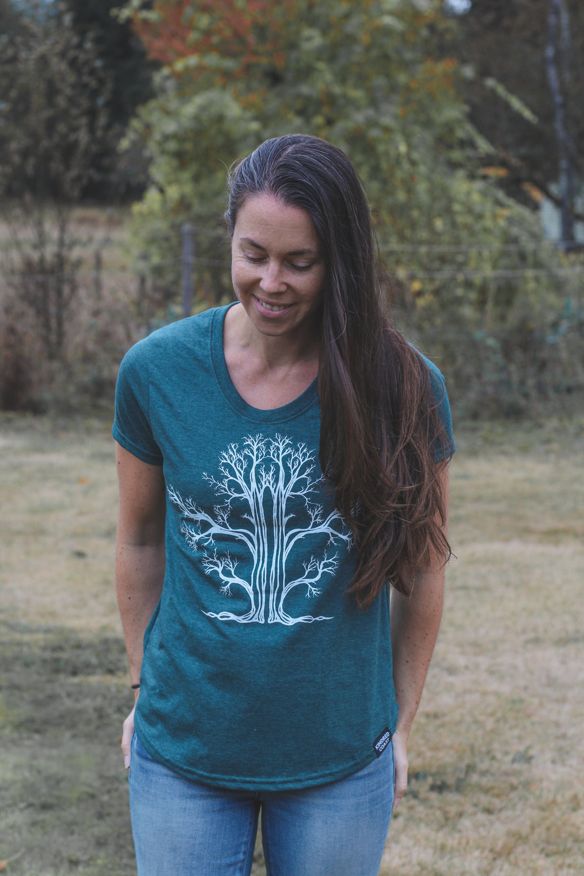 TREE - Womens Eco Tee - Heather Green-1