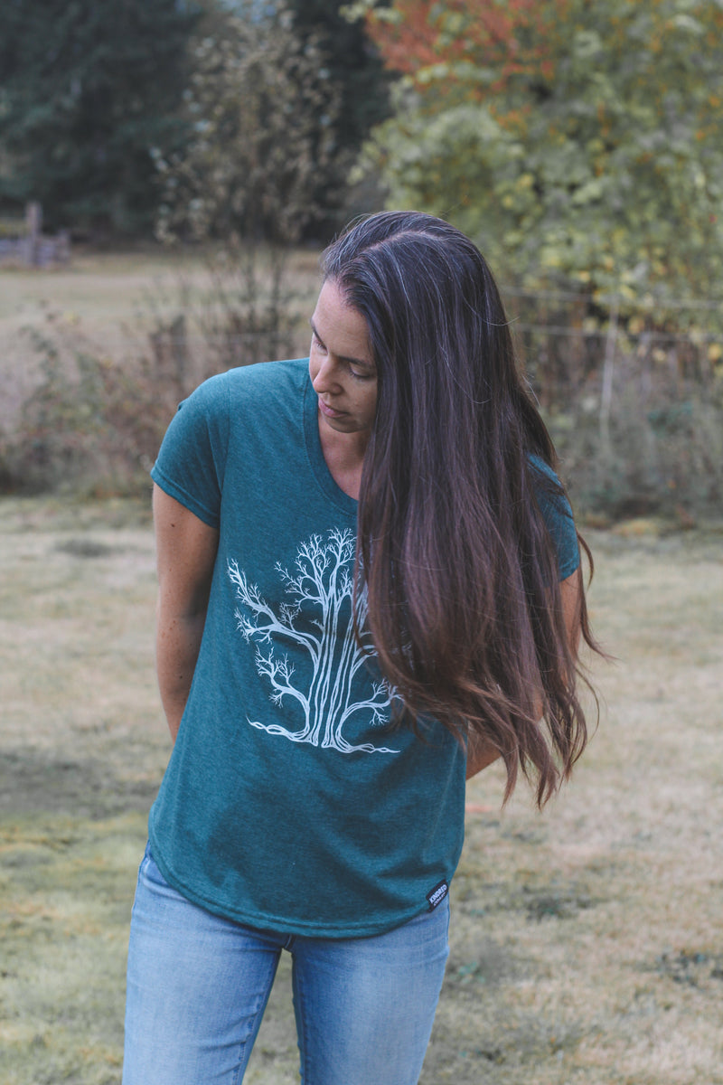 TREE - Womens Eco Tee - Heather Green-2