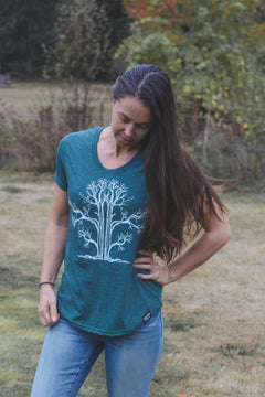 TREE - Womens Eco Tee - Heather Green-3