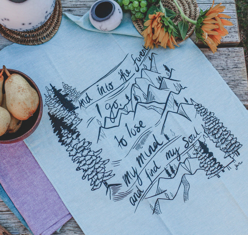 INTO THE FOREST - Organic Cotton & Hemp Tea Towel-1