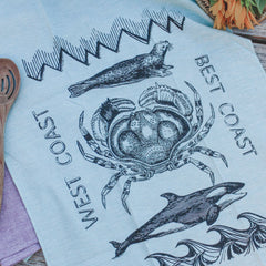 WEST COAST BEST COAST - Organic Cotton & Hemp Tea Towel-1