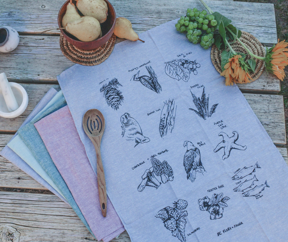 BC FLORA & FAUNA - Organic Cotton & Hemp Tea Towel-1