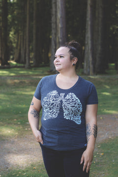 BREATHE - Women's Eco Tee - Charcoal-1