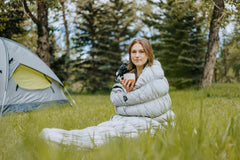 Goose Down Sleeping Bag - Black-10