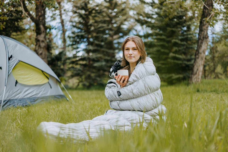 Goose Down Sleeping Bag Grey-10