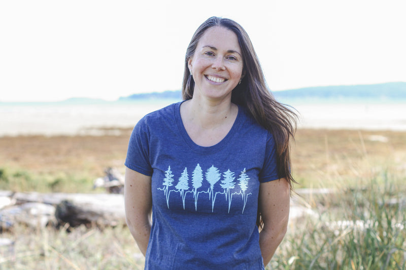 TREELINE - Women's Eco Tee - Heather Navy-6