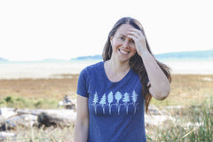 TREELINE - Women's Eco Tee - Heather Navy-4