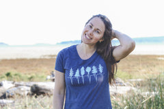 TREELINE - Women's Eco Tee - Heather Navy-3