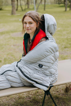 Goose Down Sleeping Bag Grey-8