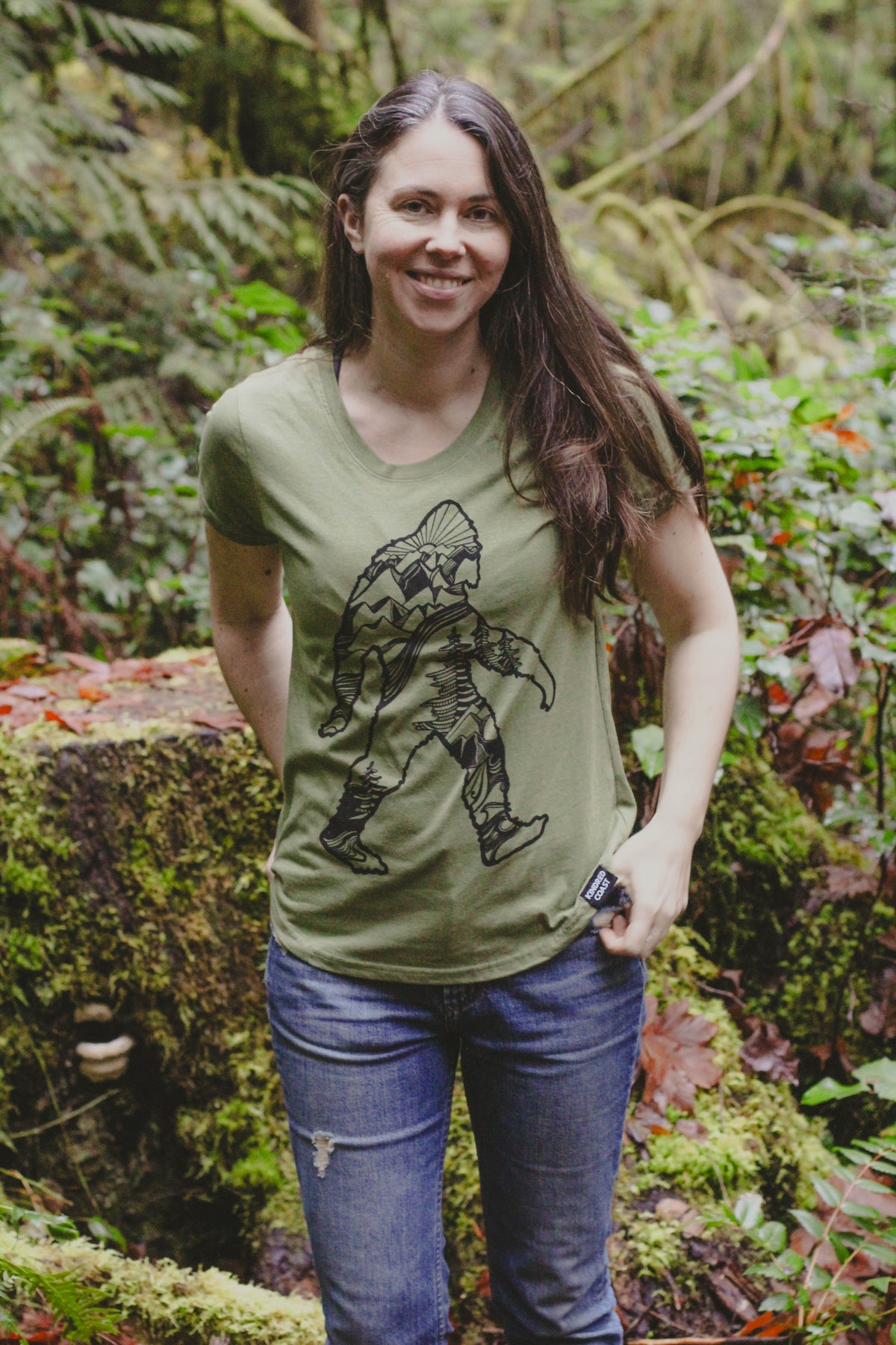 SASQUATCH- Women's Eco Tee - Army-2