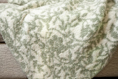 Desert Sage & White Fairy Garden Vine Print Extended Throw-5
