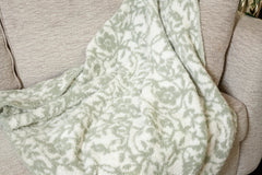 Desert Sage & White Fairy Garden Vine Print Extended Throw-6