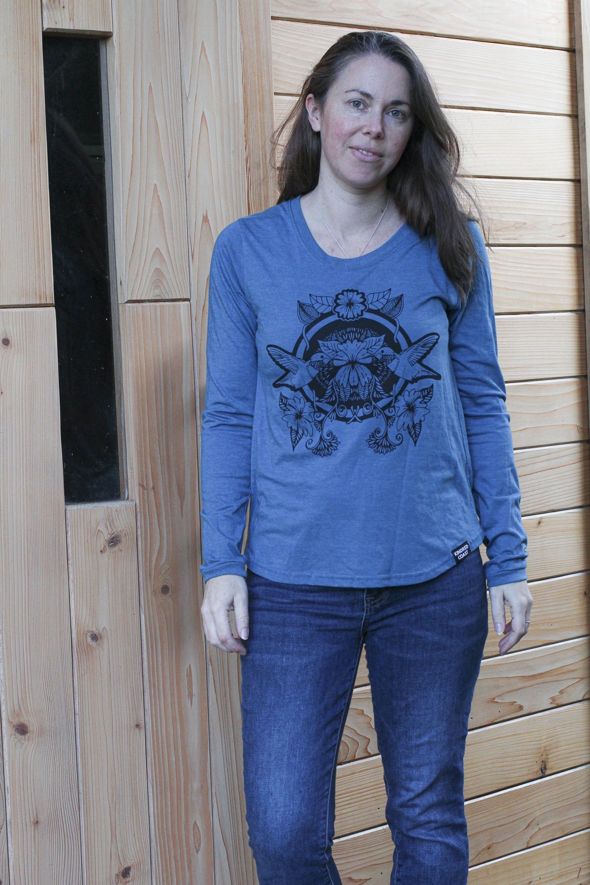 HUMMINGBIRD - Women's Eco Long Sleeve Tee - Heather Teal-2