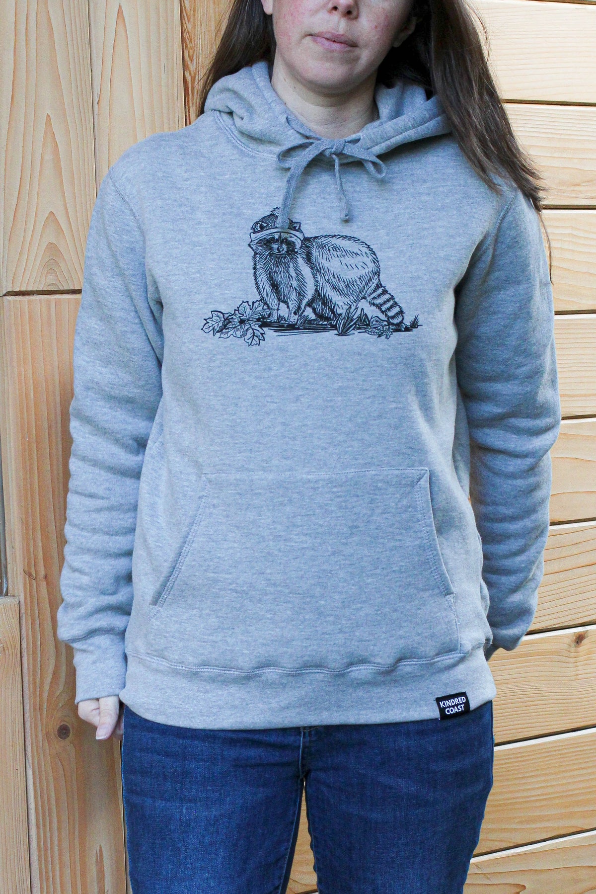 RACCOON - Unisex Eco Hoodie - Heather Grey-3