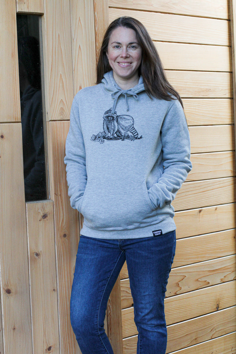 RACCOON - Unisex Eco Hoodie - Heather Grey-2