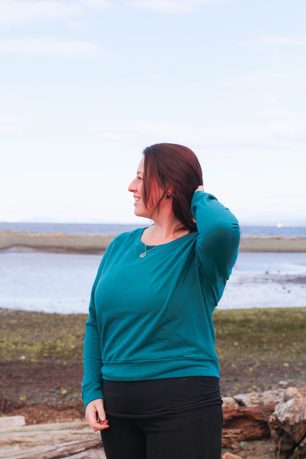 CLASSIC - Womens TENCEL™ Lyocell Crop Sweater Peacock-2