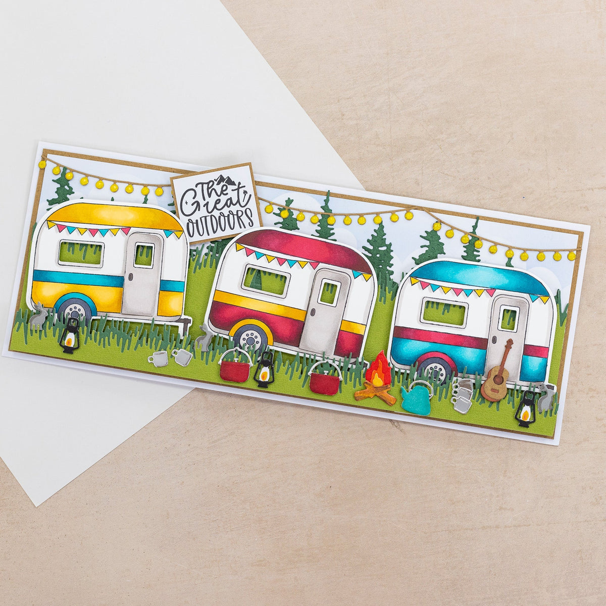 Crafters Companion The Great Outdoors Metal Die Set - Around the Campfire-7