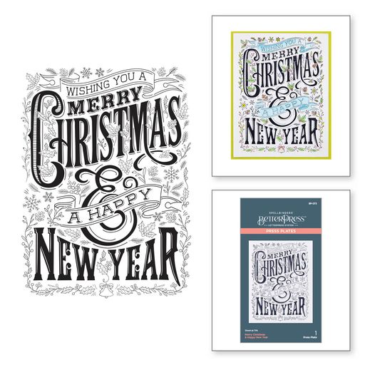 Plaque d'impression Joyeux Noël et Bonne Année de la collection de Noël BetterPress-2