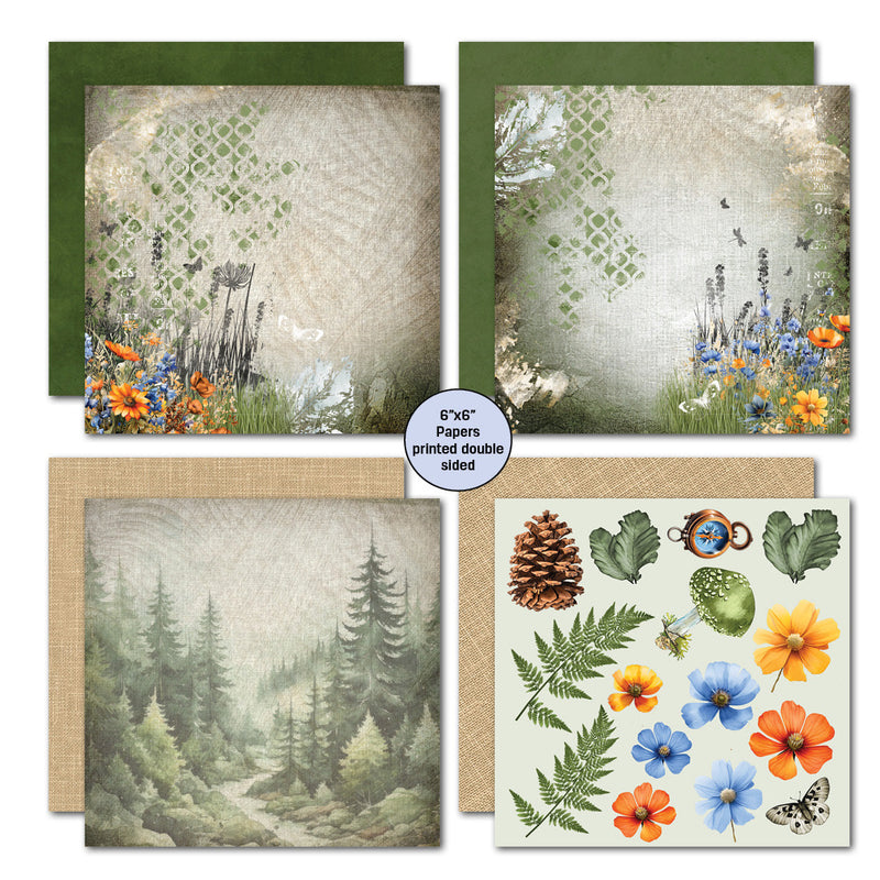 Paquete de papel Idyllic Woods 6x6 de 3Quarter Designs-4