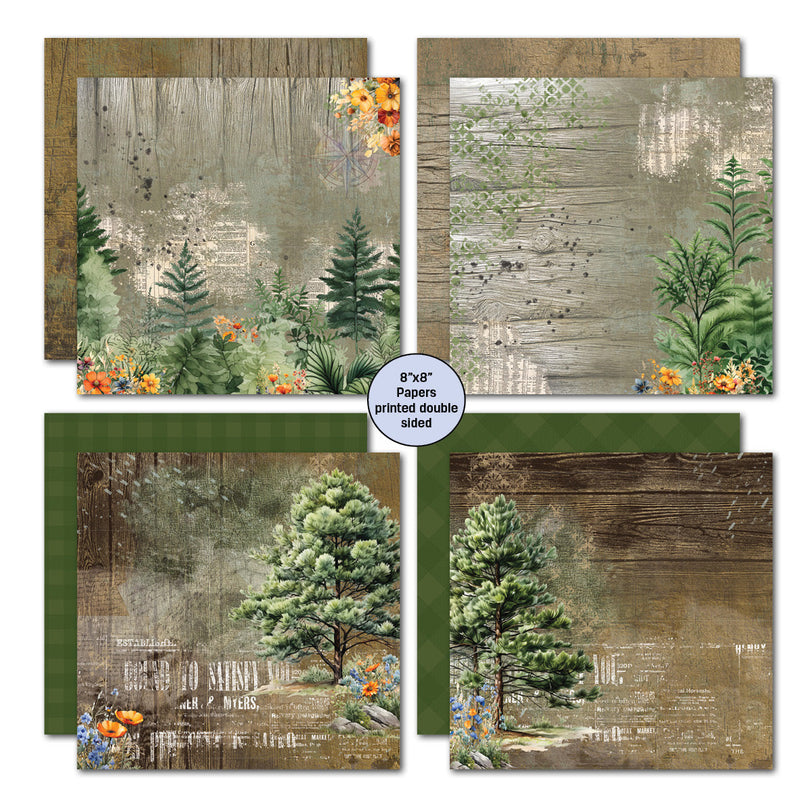 3Quarter Designs Idyllic Woods 8x8 Paper Pack-2