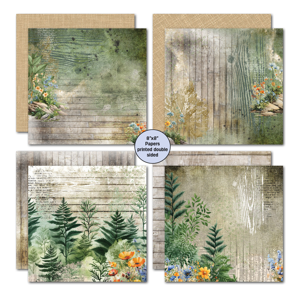 3Quarter Designs Idyllic Woods 8x8 Paper Pack-3