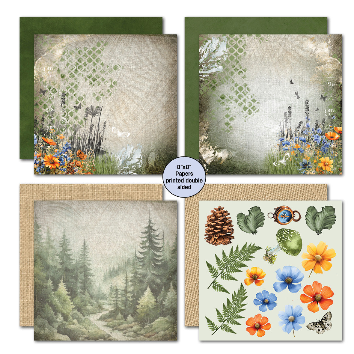 3Quarter Designs Idyllic Woods 8x8 Paper Pack-4