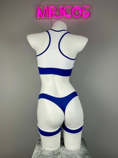 Anime Style 3-Piece Short Gymnastics Uniform Sports Tank Top with Sexy Cutout Shorts-3