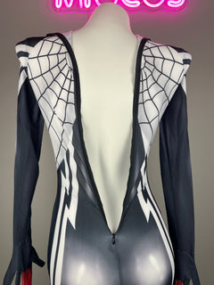 [Inventory Clearance] Super Hero Spider Cindy Cosplay Full Bodysuit Halloween Costume Zentai-11
