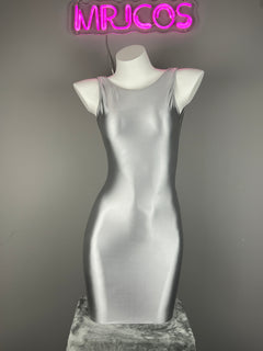 Sleeveless Tight Spandex Casual Halter Dress Basic Stretchy Wrap Party Dress-2