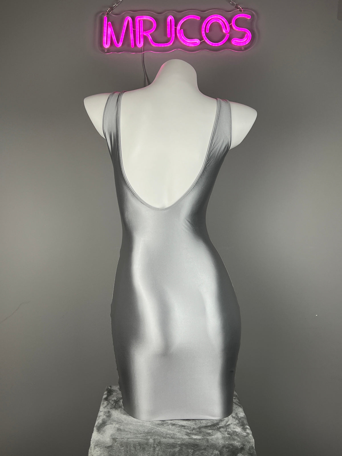 Sleeveless Tight Spandex Casual Halter Dress Basic Stretchy Wrap Party Dress-4