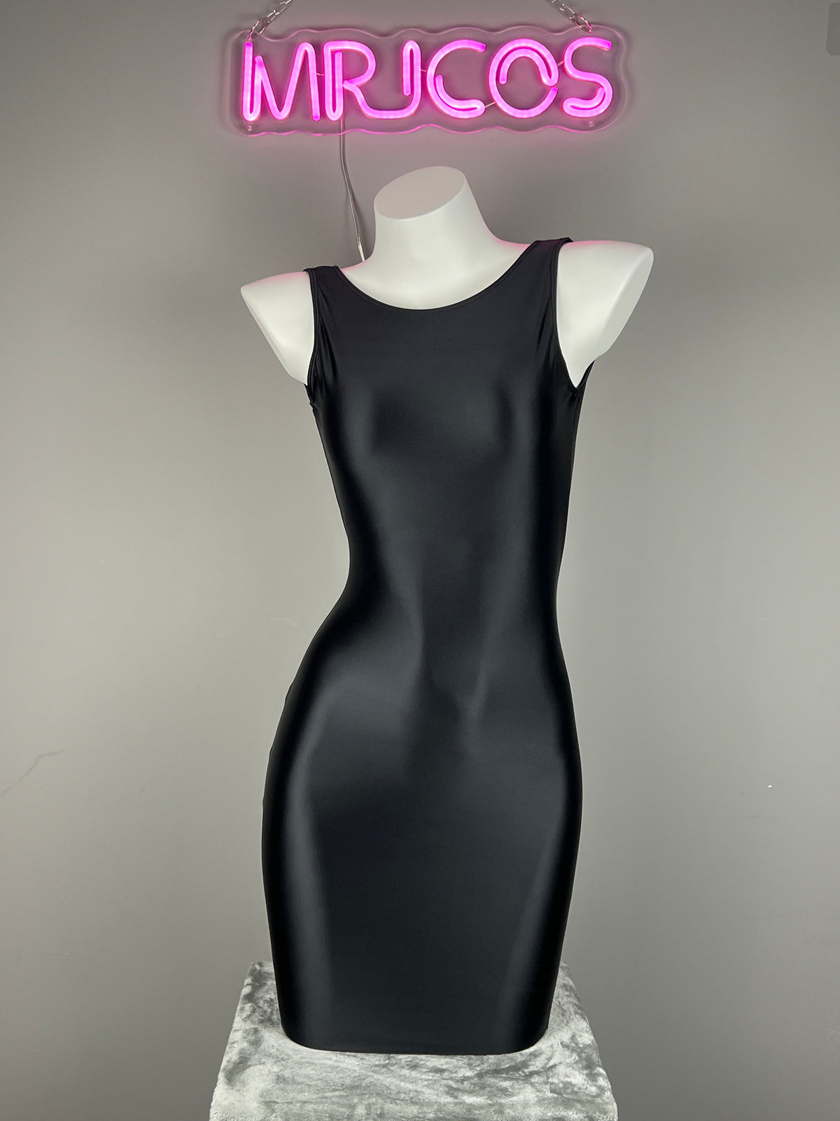 Sleeveless Tight Spandex Casual Halter Dress Basic Stretchy Wrap Party Dress-7