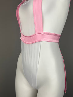 Sexy Maid Sheer Halter Bodysuit Lingerie Set with Headband-4
