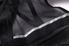 Tactical Anime Girl PU Leather Sheer Mesh Sexy Cosplay Bodysuit Costume-24
