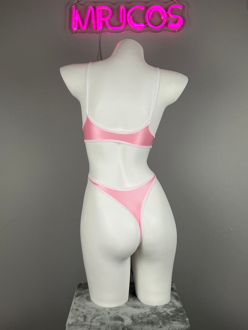 Women's High-Cut One-Piece Satin Spandex BodySuit Swimsuit with Side Cutouts-13