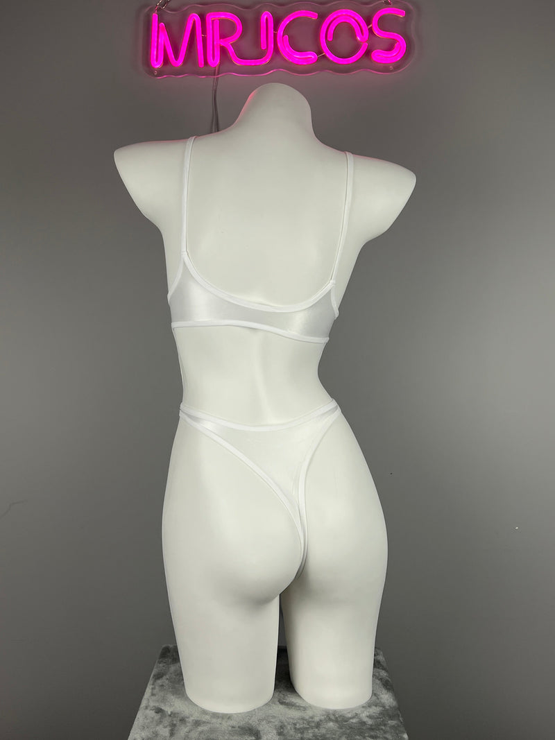 Women's High-Cut One-Piece Satin Spandex BodySuit Swimsuit with Side Cutouts-17