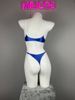 Women's High-Cut One-Piece Satin Spandex BodySuit Swimsuit with Side Cutouts-4