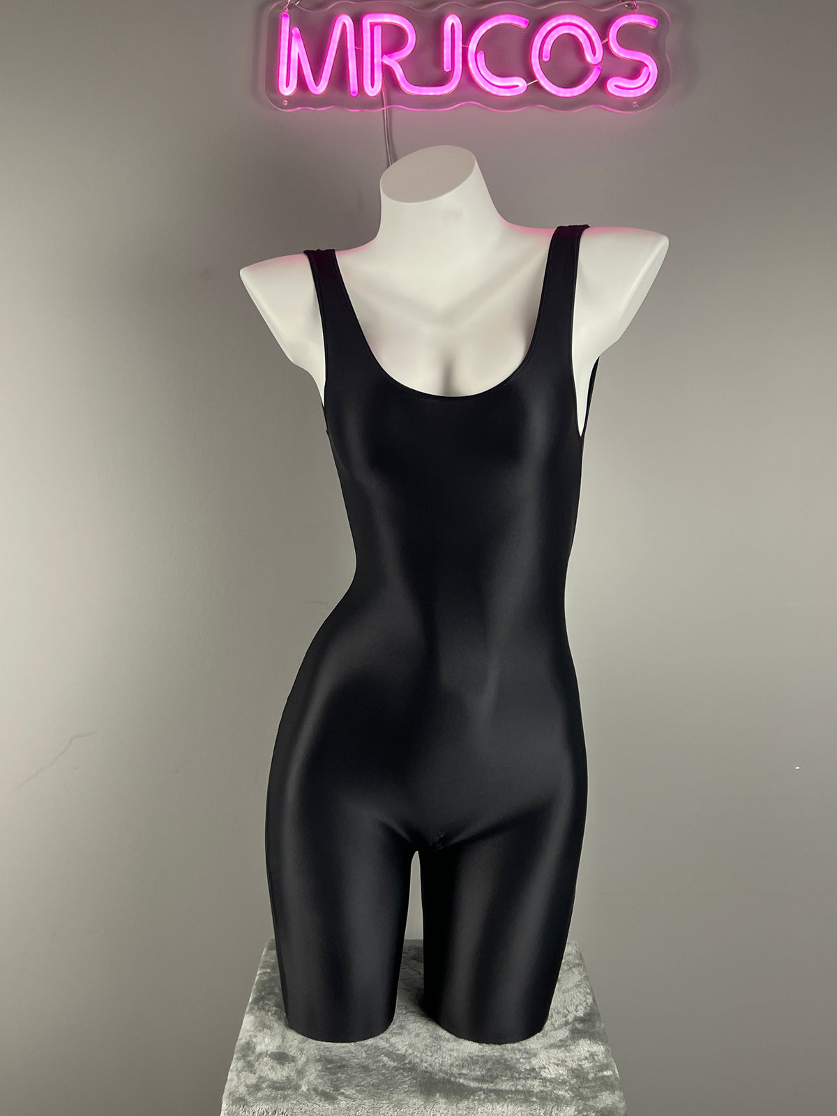 Sleeveless Sheer Spandex Bodysuit Glossy Silky Spandex Yoga Suit Lingerie-2