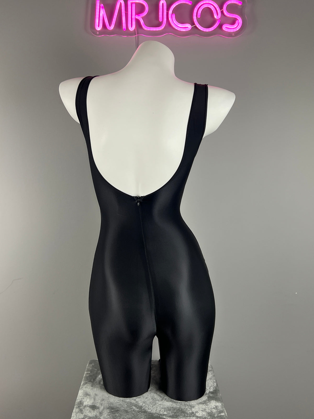 Sleeveless Sheer Spandex Bodysuit Glossy Silky Spandex Yoga Suit Lingerie-4